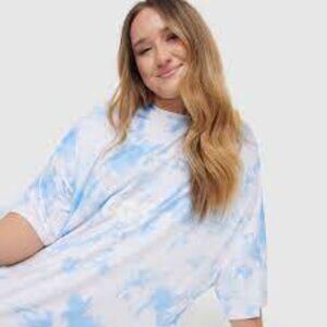 Oodie Sleep Tee Blue Tie Dye - One Size
